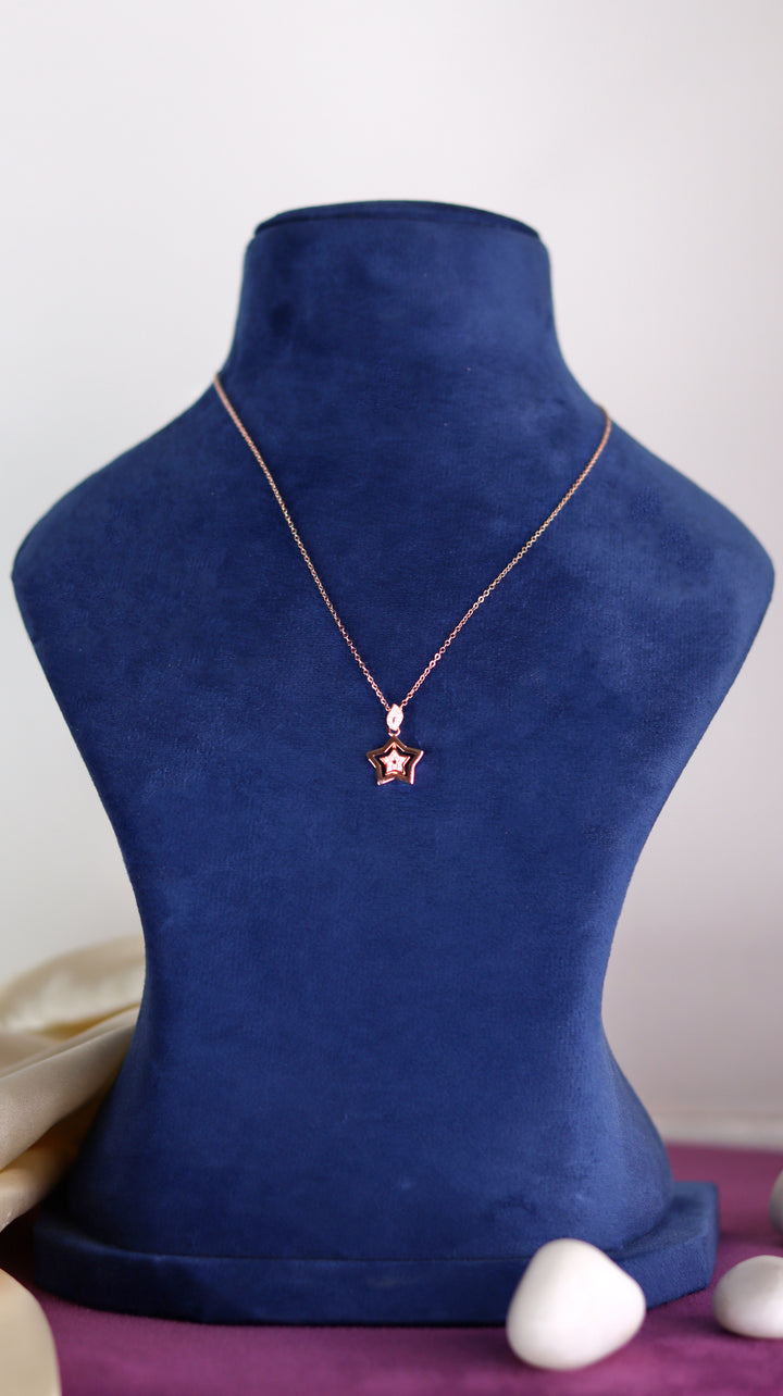 Radiant Rose Gold 925 Sterling Silver Chain Pendant