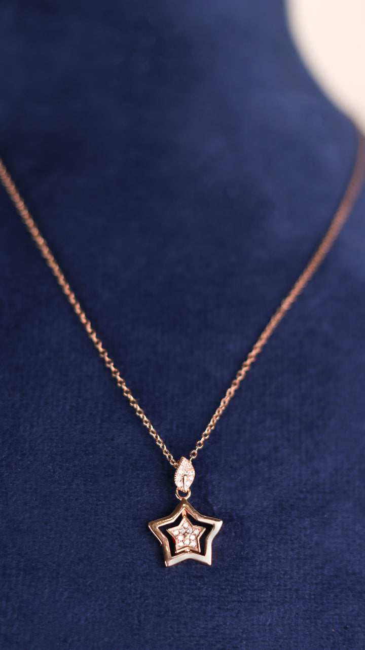 Radiant Rose Gold 925 Sterling Silver Chain Pendant