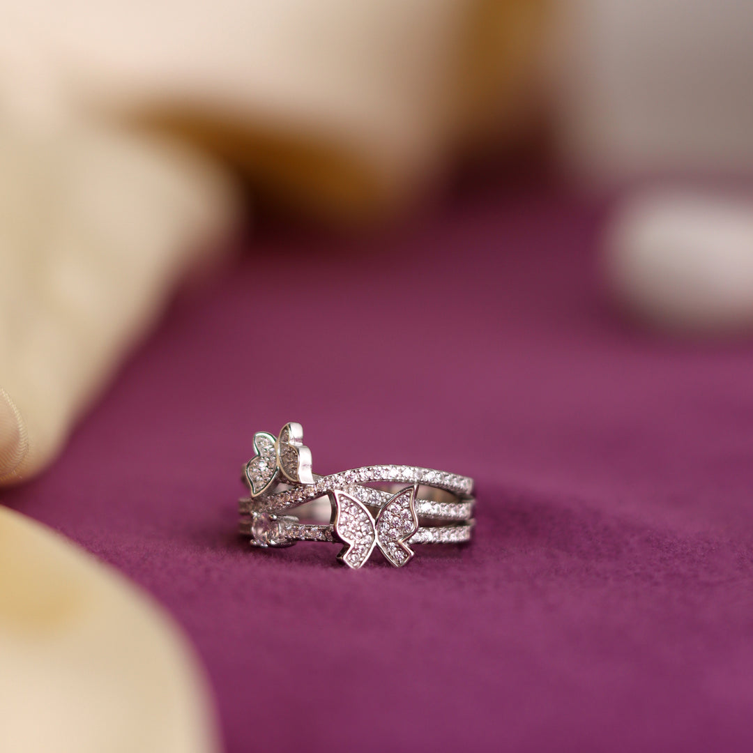 Divine Butterflies 925 Sterling Silver Women Ring