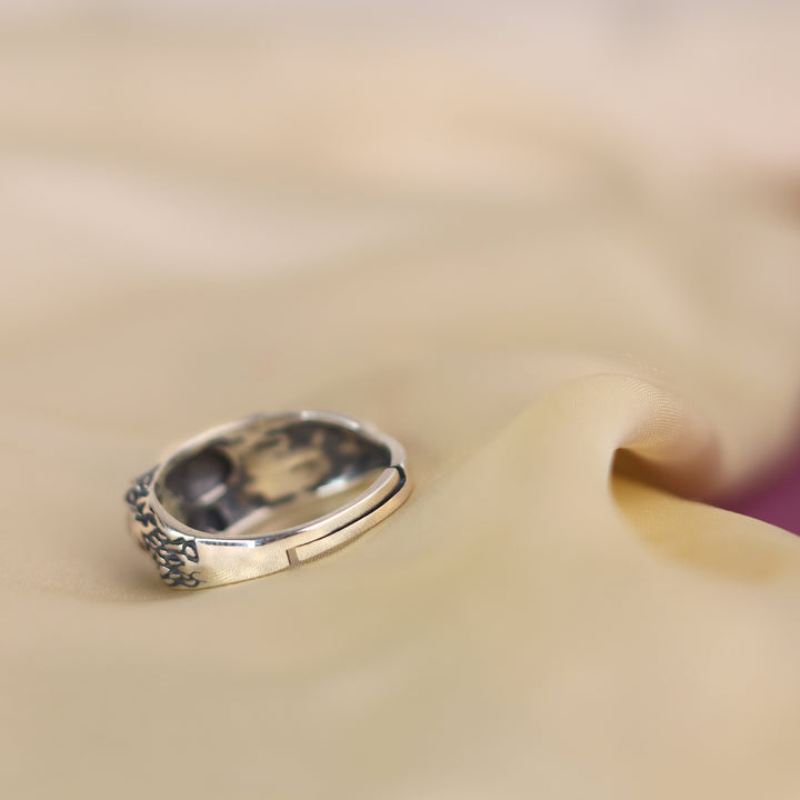 Adjustable Owl Men 925 Sterling Silver Ring
