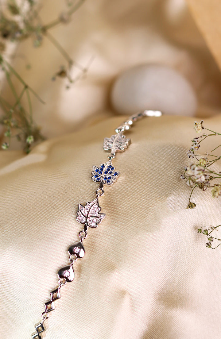 Timeless Leaf Women 925 Sterling Silver Bracelet