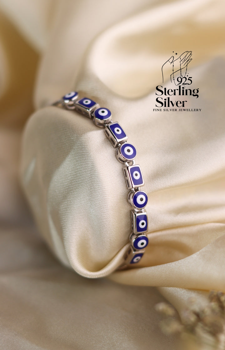 Evil Eye Adjustable 925 Sterling Silver Bracelet