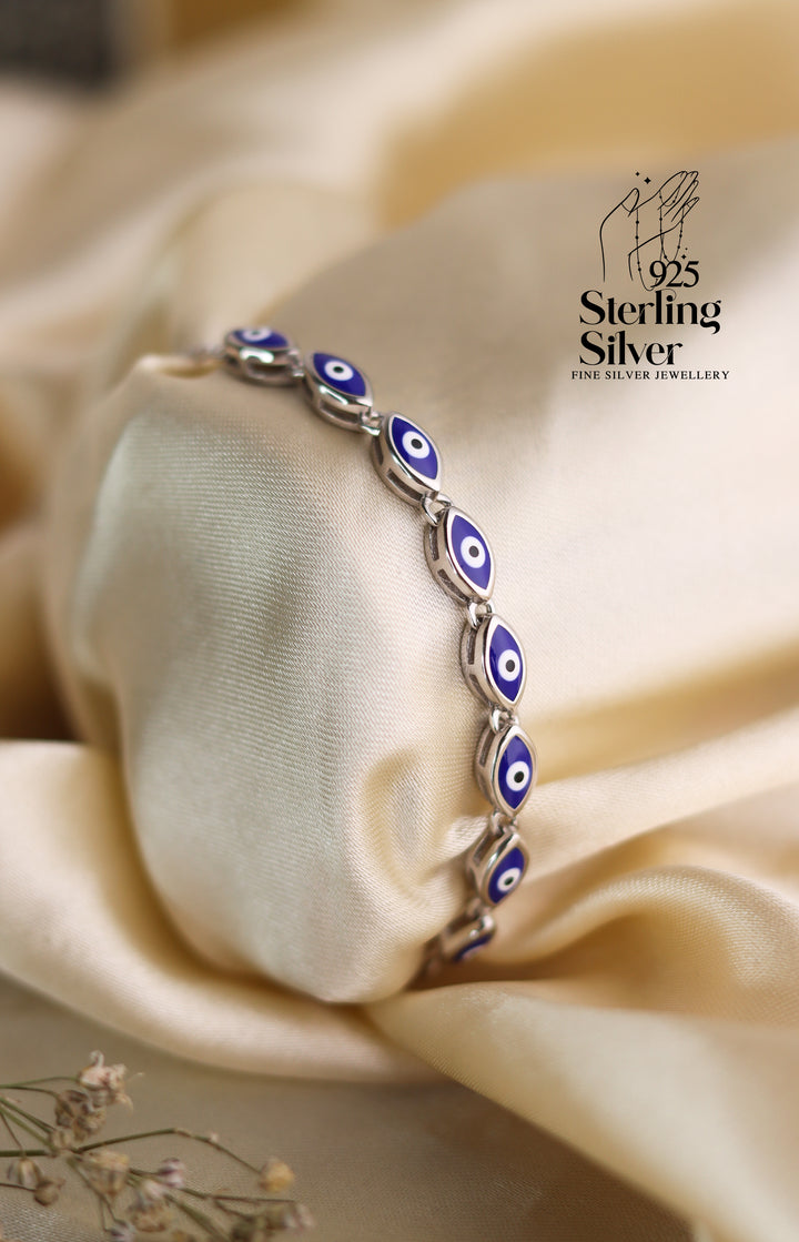 Evil Eye Adjustable 925 Sterling Silver Bracelet
