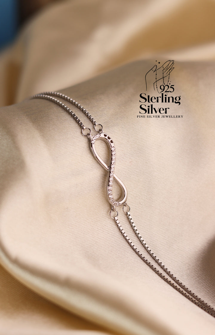 Infinity Box Chain 925 Sterling Silver Bracelet
