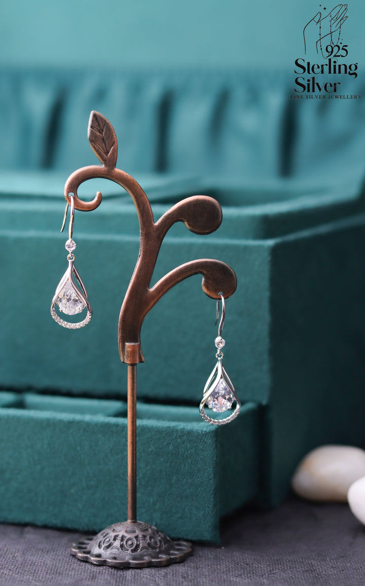 Alluring Solitaire 925 Sterling Silver Earrings