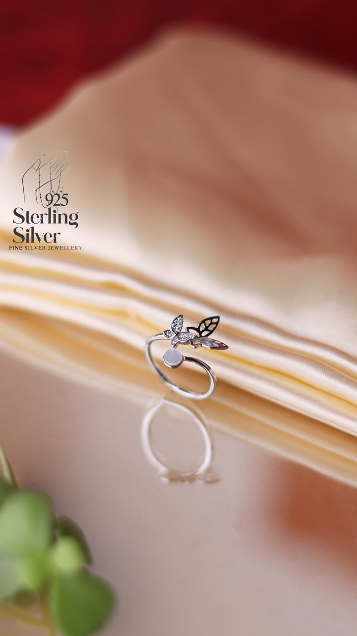 Sleek Butterflies 925 Sterling Silver Women Ring