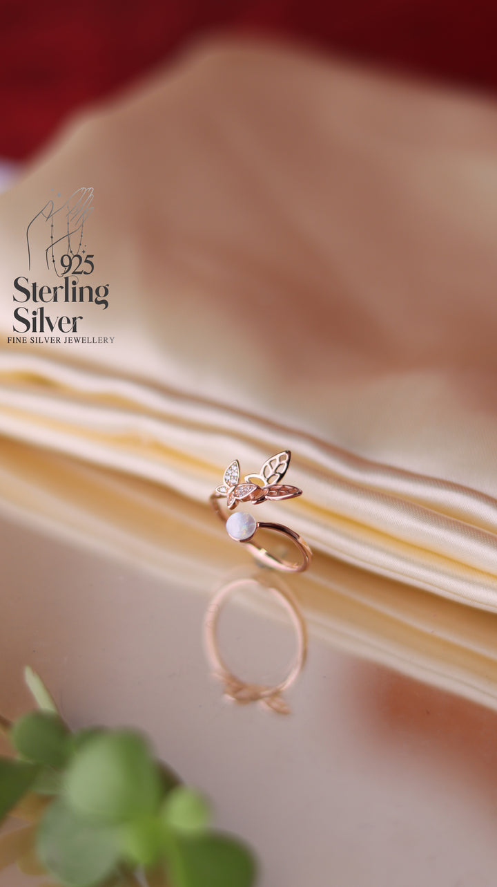 Sleek Butterflies 925 Sterling Silver Women Ring