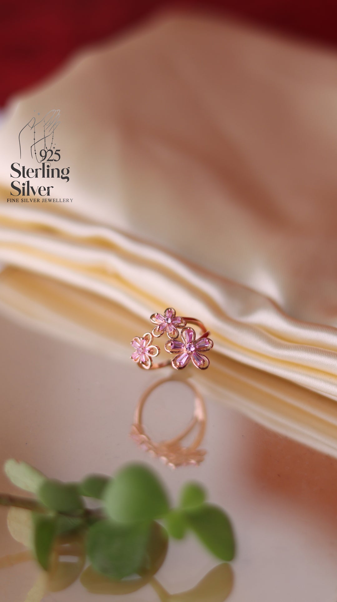 Blooming Flowers 925 Sterling Silver Women Ring
