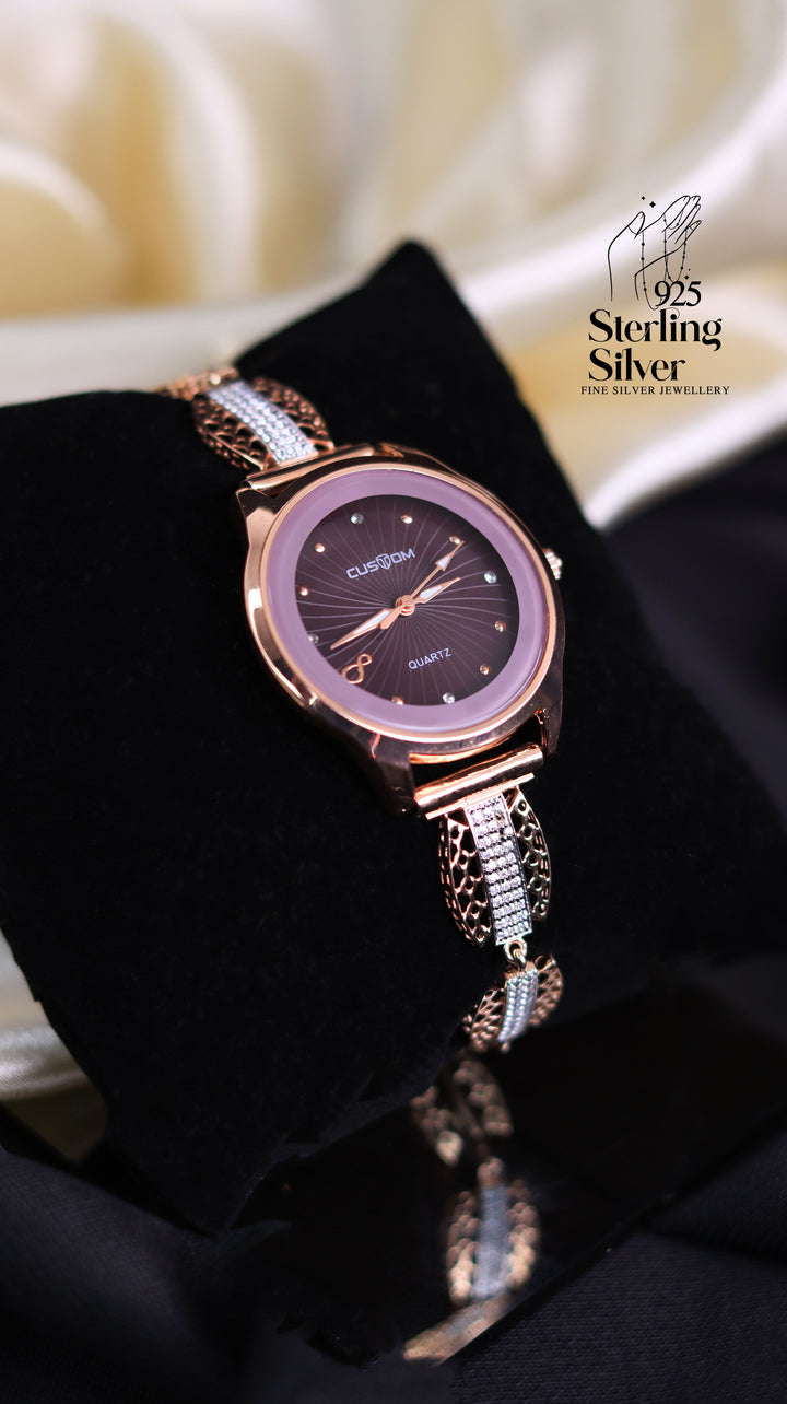 Exquisite 925 Sterling Silver Women's Watch