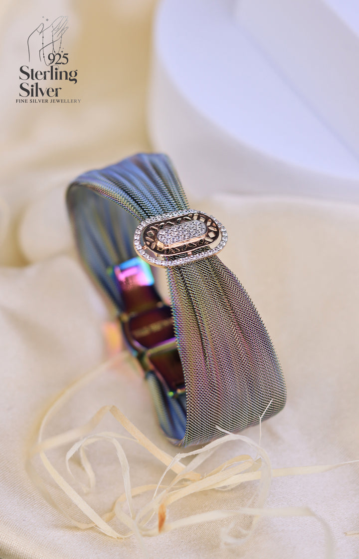Eternity 925 Sterling Silver Cuff Bracelet