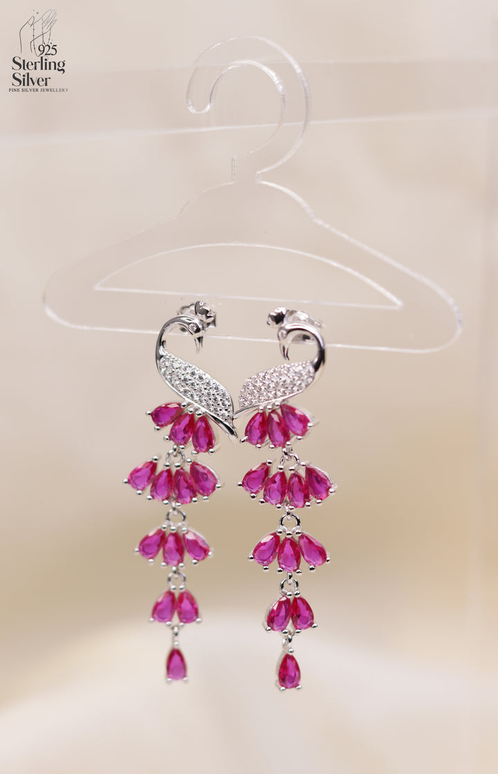 Magnificent Peacock 925 Sterling Silver Earrings