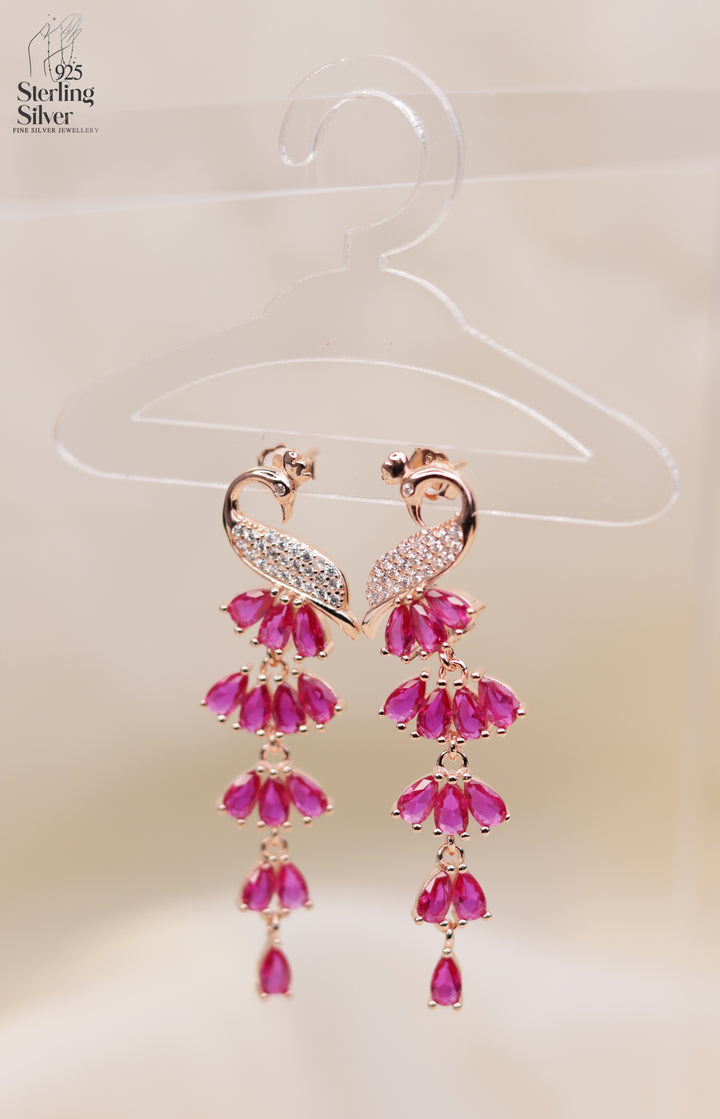 Magnificent Peacock 925 Sterling Silver Earrings