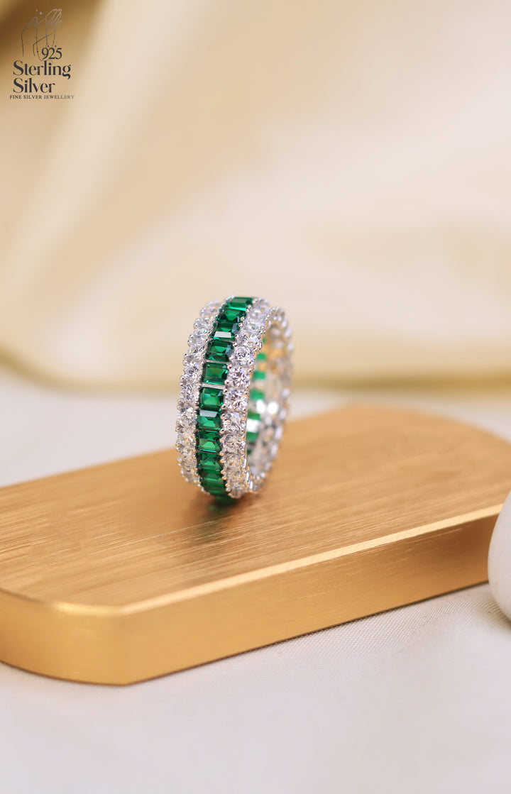 Green Aventurine 925 Sterling Silver Band Ring