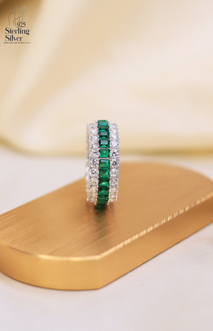 Green Aventurine 925 Sterling Silver Band Ring