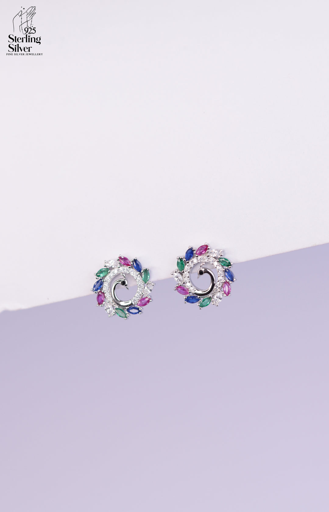 Magnificent Peacock 925 Sterling Silver Necklace Set