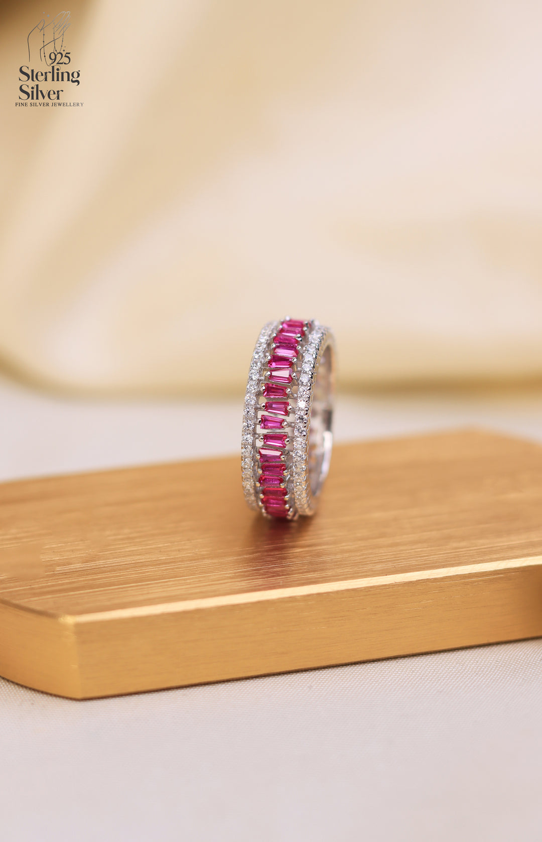 Amethyst Harmony 925 Sterling Silver Band Ring