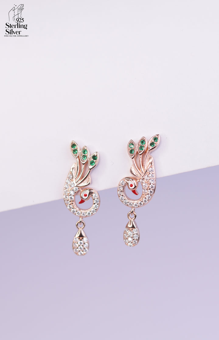 Peacock 925 Sterling Silver Pendant Set