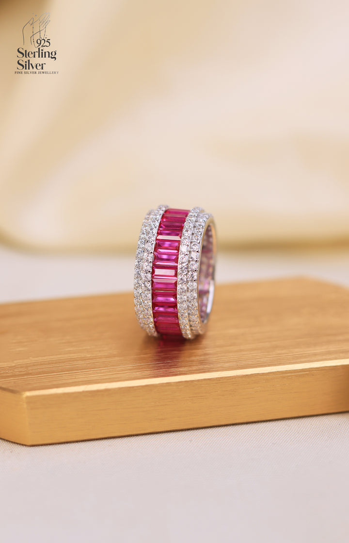 Lavender Pink 925 Sterling Silver Band Ring