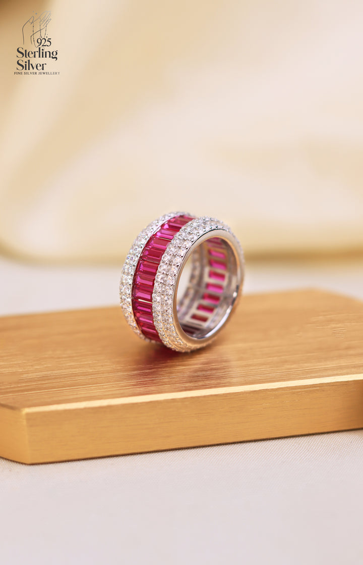 Lavender Pink 925 Sterling Silver Band Ring
