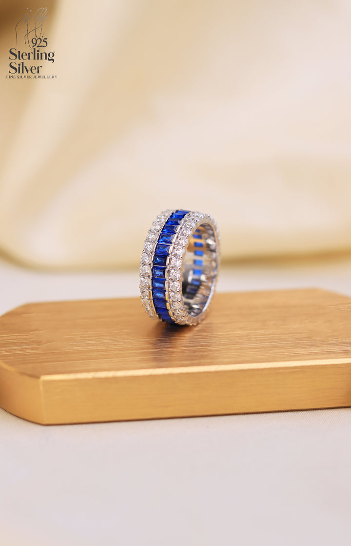 Sapphire 925 Sterling Silver Band Ring