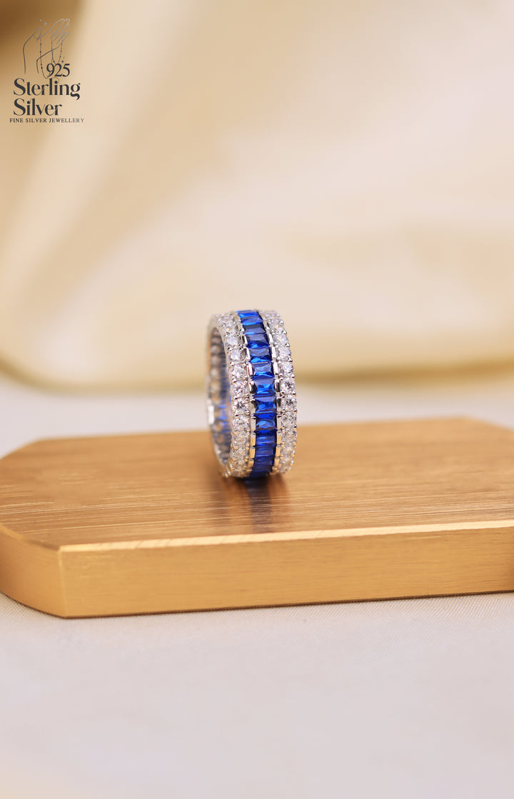 Sapphire 925 Sterling Silver Band Ring