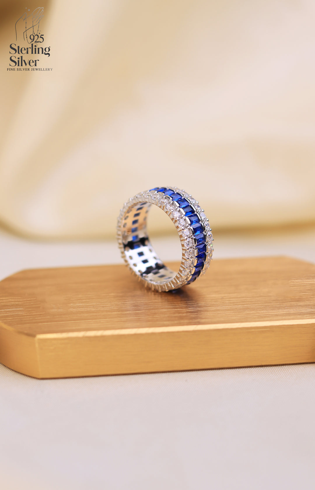 Sapphire 925 Sterling Silver Band Ring