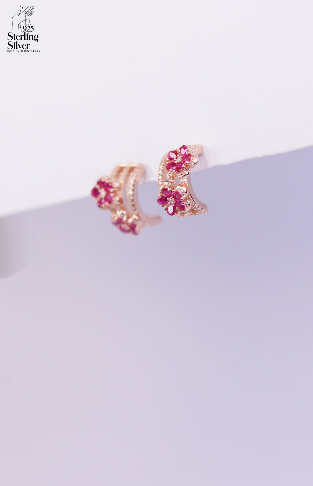Floral 925 Sterling Silver Pendant Set