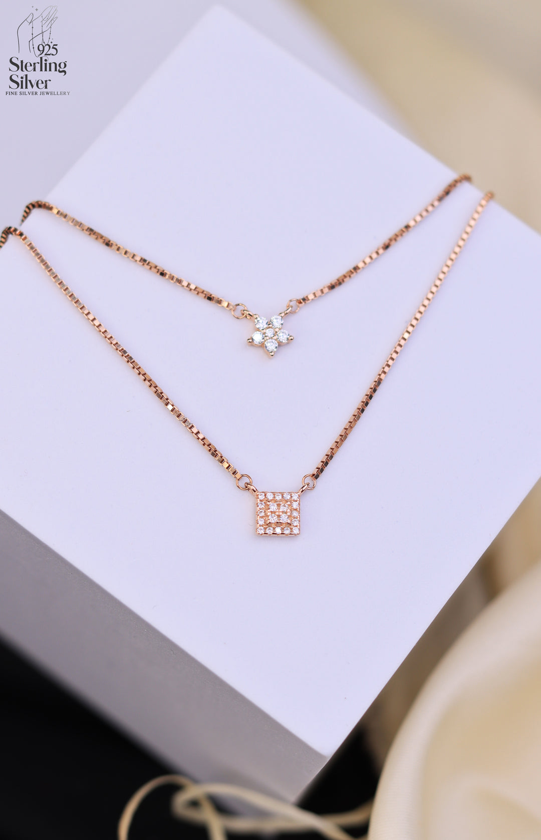 Truly 925 Sterling Silver Dual Chain Pendant