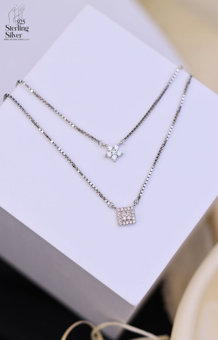 Truly 925 Sterling Silver Dual Chain Pendant