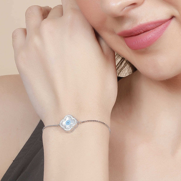 Evil Eye Adjustable 925 Sterling Silver Bracelet
