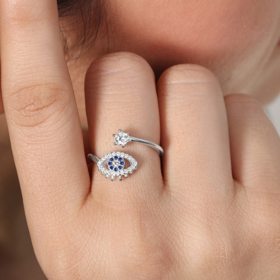 Evil Eye 925 Sterling Silver Women Ring