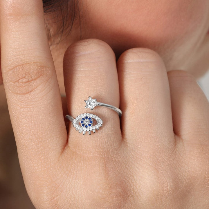 Evil Eye 925 Sterling Silver Women Ring