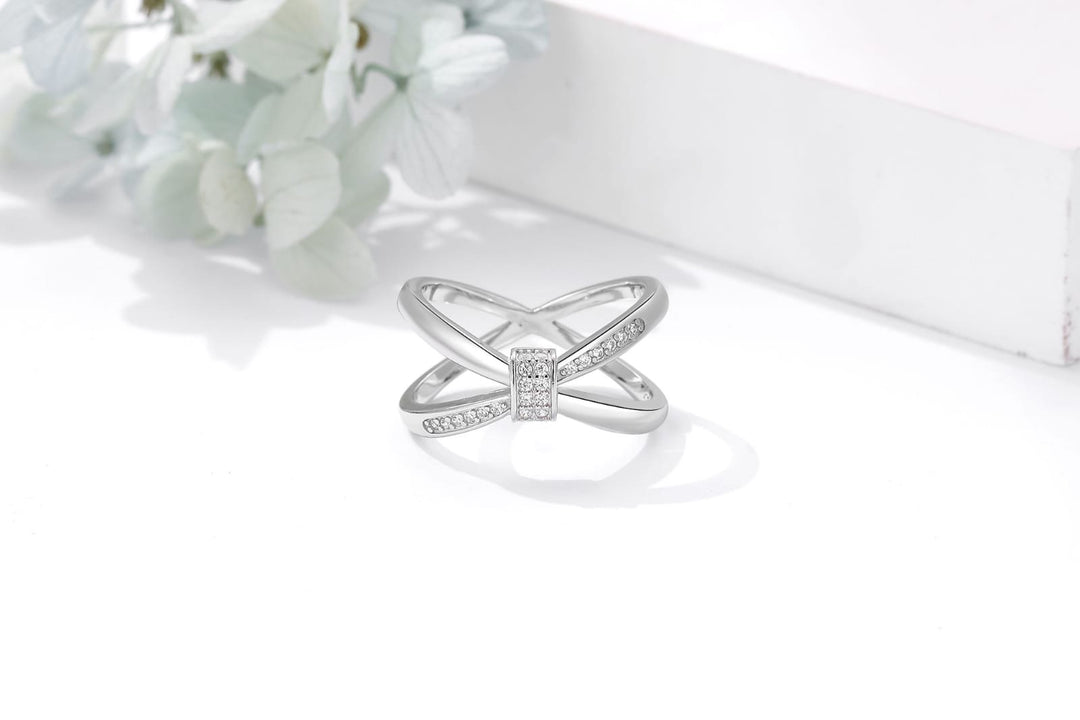 Crossed Paths 925 Sterling Silver Women Ring