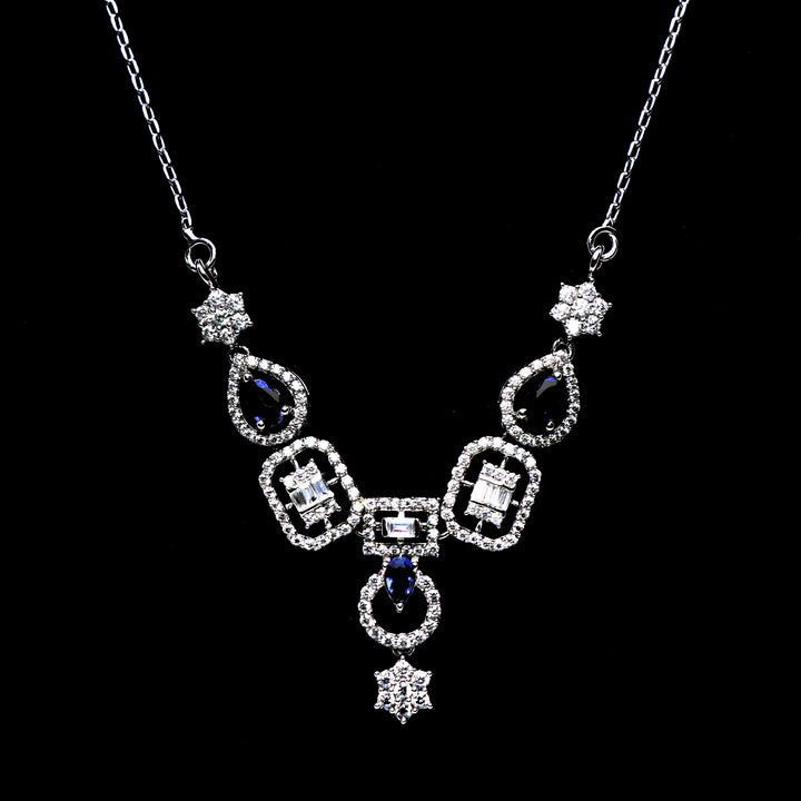 Elegant 925 Sterling Silver Necklace with Earrings