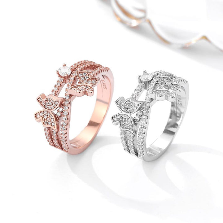 Divine Butterflies 925 Sterling Silver Women Ring