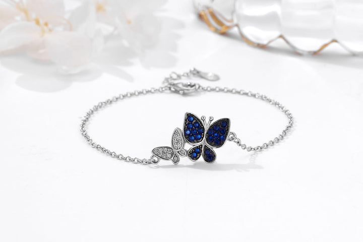 Twin Butterflies 925 Sterling Silver Bracelet